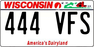WI license plate 444VFS