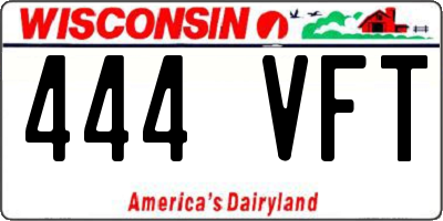 WI license plate 444VFT