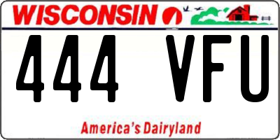 WI license plate 444VFU
