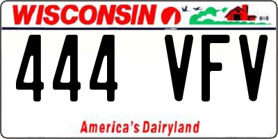 WI license plate 444VFV