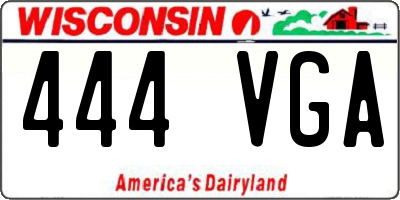 WI license plate 444VGA