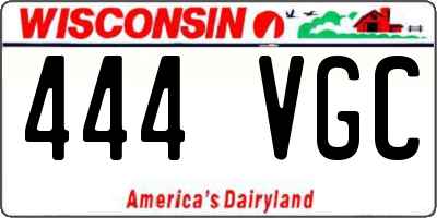 WI license plate 444VGC