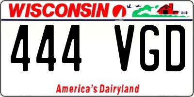 WI license plate 444VGD