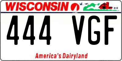 WI license plate 444VGF