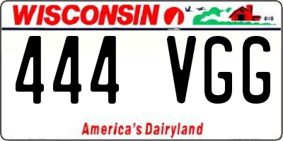 WI license plate 444VGG