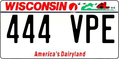 WI license plate 444VPE
