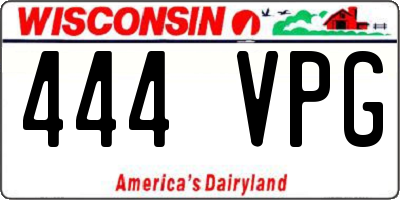 WI license plate 444VPG
