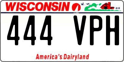 WI license plate 444VPH