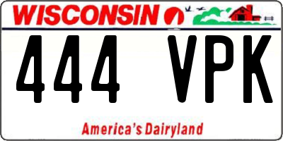 WI license plate 444VPK