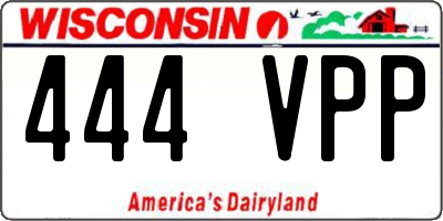 WI license plate 444VPP