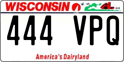 WI license plate 444VPQ