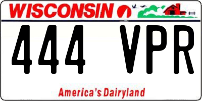 WI license plate 444VPR