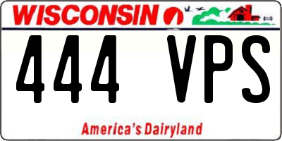 WI license plate 444VPS