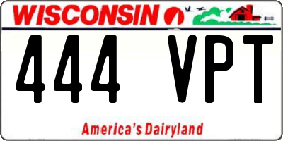 WI license plate 444VPT
