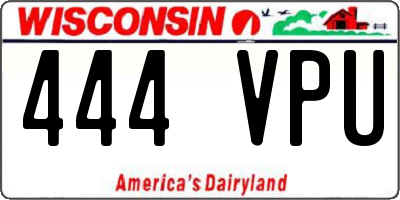 WI license plate 444VPU