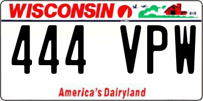 WI license plate 444VPW