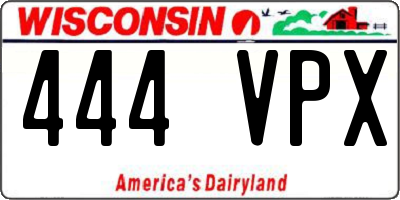 WI license plate 444VPX