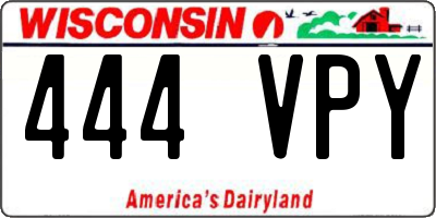 WI license plate 444VPY