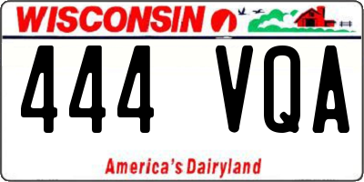WI license plate 444VQA
