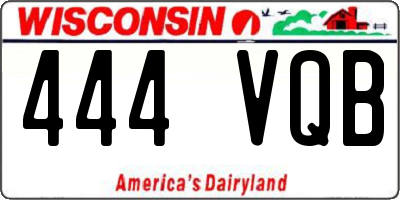 WI license plate 444VQB