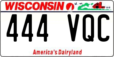WI license plate 444VQC