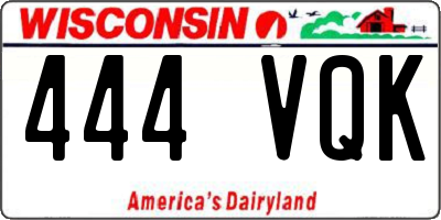 WI license plate 444VQK
