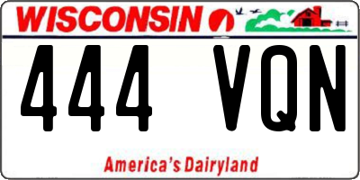 WI license plate 444VQN
