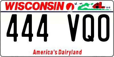 WI license plate 444VQO