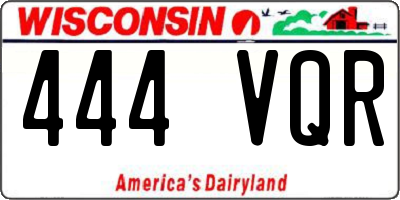 WI license plate 444VQR