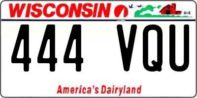 WI license plate 444VQU