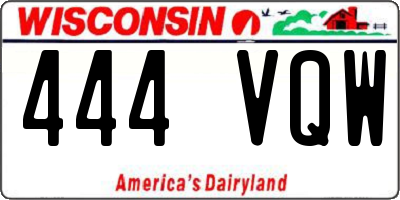 WI license plate 444VQW