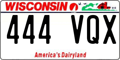 WI license plate 444VQX