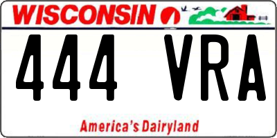 WI license plate 444VRA