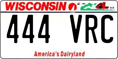 WI license plate 444VRC