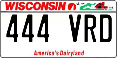 WI license plate 444VRD