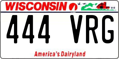 WI license plate 444VRG