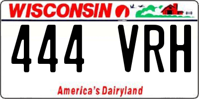 WI license plate 444VRH
