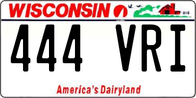 WI license plate 444VRI
