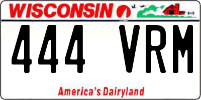 WI license plate 444VRM