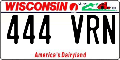 WI license plate 444VRN