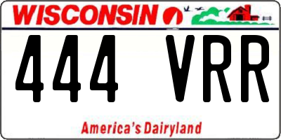 WI license plate 444VRR
