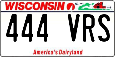 WI license plate 444VRS