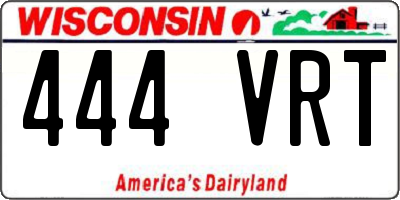 WI license plate 444VRT