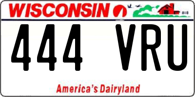 WI license plate 444VRU