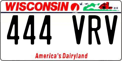 WI license plate 444VRV