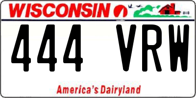 WI license plate 444VRW