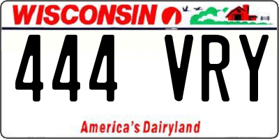 WI license plate 444VRY