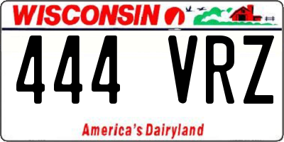 WI license plate 444VRZ