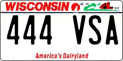 WI license plate 444VSA