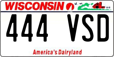 WI license plate 444VSD
